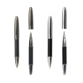 Business Ballpoint stylos écrits Ensemble lisse écrite en or carbone fibre rouleau à balle pour signature personnelle, bureau, exécutif